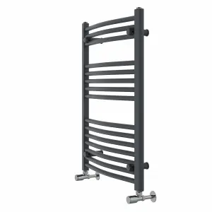 Rinse Curved Bathroom Heated Towel Rail Ladder Radiator Anthracite 800x600mm