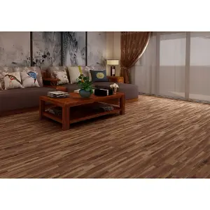 36 Pcs Self Adhesive Wood Grain Effect PVC Laminate Flooring Planks,Dark Brown