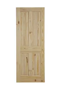 Fortia 4 panel Unglazed Traditional Natural Pine veneer Internal Timber Fire door, (H)1981mm (W)762mm (T)44mm