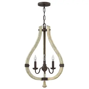 Elstead Middlefield Chandelier 3 Light Iron Rust Finish, E14