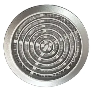 Silver Mini Circle Air Vent Grille Door Round Ventilation Cover