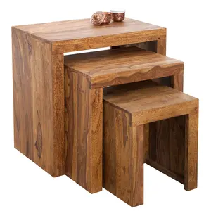 Theirry Solid Wood Sled Nest Of Tables