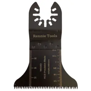 Rennie Tools 65mm Wide Coarse Cut Oscillating Curved Multi Tool Blade For Wood, Plastics, Drywall Etc. Universal Fitting Multitool