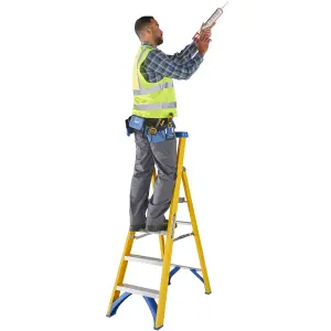 Werner 4 tread Fibreglass Platform step Ladder (H)1540m