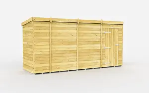 13 x 4 Feet Pent Shed - Single Door Without Windows - Wood - L118 x W387 x H201 cm