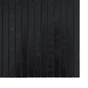 Rug Rectangular Black 100x300 cm Bamboo