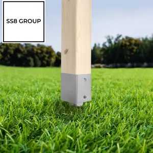 Fence Post Support 71mm x 71mm / 750mm (2.8" x 2.8")  Pack of: 1  Spike Holder Metal Drive In Stakes Rust Resistant Bracket