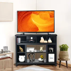 Costway Corner TV Stand for TV up to 48" Entertainment Console Center Adjustable Shelf