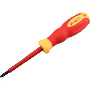 PZ1 x 80mm VDE Insulated Soft Grip Electrical Electricians Screwdriver Pozi