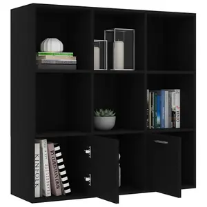 Berkfield Book Cabinet Black 98x30x98 cm Engineered Wood