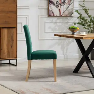 Maiolo Velvet Dining Chairs - Set of 2 - Green