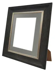 Scandi Charcoal Grey Frame with Dark Grey Mount for Image Size 4.5 x 2.5 Inch