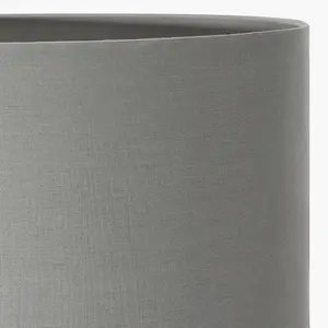 25cm Grey Poly Cotton Cylinder Lampshade