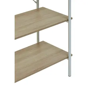 Interiors By Premier Five Tier Natural Oak Shelf Unit, Versatile And Adaptable Shelving Unit, Sturdy And Durable tall Cupboards