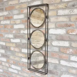 Wall-mounted Industrial Trio Mirror