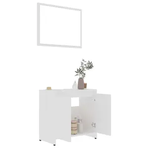 Berkfield 3 Piece Bathroom Furniture Set White Engineered Wood