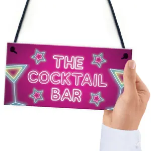 Red Ocean The Cocktail Bar Novelty Bar Signs And Plaques Home Bar Sign Novelty Gifts