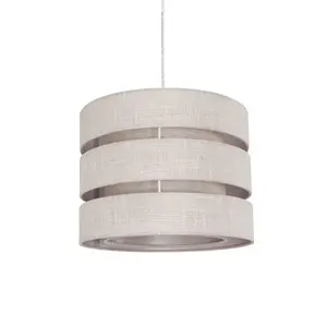 Inlight Light Grey Woven effect Slubby Trio Light shade (D)33cm