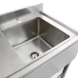 Science Lab Laboratory Sink Stainless Steel Single Bowl - Left Hand Drainer