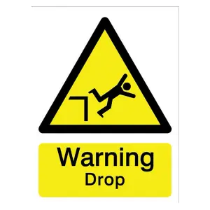 Warning drop Self-adhesive labels, (H)200mm (W)150mm