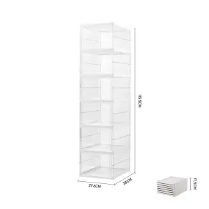 6 Tier Transparent Stackable Foldable Shoe Storage box Shoe Organiser