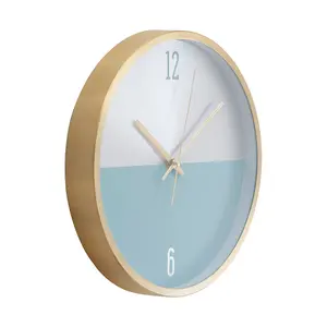 Interiors by Premier Elko Silver Gold and Blue Finish Wall Clock