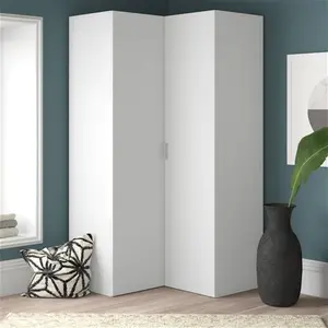 Reba 2 Door Corner Wardrobe Zipcode Design Finish: White