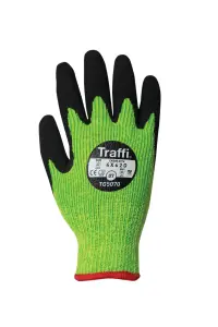 Traffi TG5070 Cut D Thermal Latex Palm Dip Glove Pack of 10 Size 7