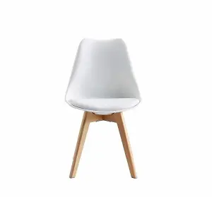 Single Dining Chair with Solid Wooden Legs and Seat Cushion Pad - Eva by MCC