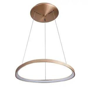 Luminosa Modern LED Hanging Pendant Brushed Gold, Warm White 3000K 2640lm Dimmable