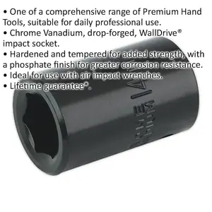 14mm Chrome-Vanadium Forged Impact Socket for 1/2 Inch Drive - Durable & Corrosion Resistant