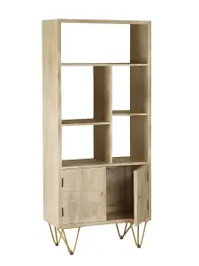 Light Gold Large Bookcase 2 Door