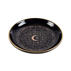 Something Different Astrology Wheel Trinket Dish Black (One Size)