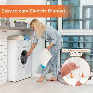 Geepas Heated Electric Under Blanket 3 Heat Settings - King Size and Double Bed