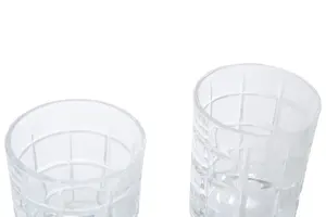 Interiors by Premier Set of 4 Clear Drinking Glass Tumblers, Classic Crystal Whiskey Glasses with Sturdy Base, Drinking Glasses