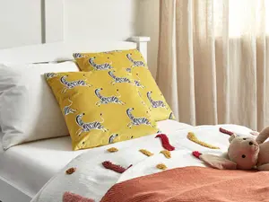 Set of 2 Cushions ACONITUM Velvet 45 x 45 cm Animal Yellow