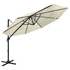 Berkfield 4-Tier Parasol with Aluminium Pole Sand 3x3 m