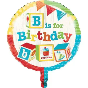 Creative Party Building Block 1st Birthday Foil Balloon Multicoloured (One Size)