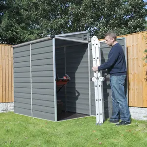 Palram - Canopia Skylight 6x4 ft Pent Dark grey Plastic Shed with floor