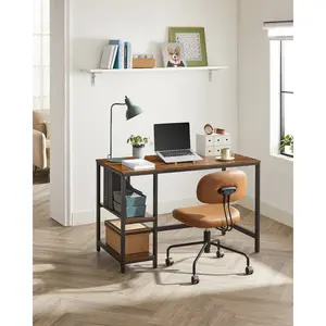 Vaillancourt Desk Black / Rustic Brown / 75cm H x 120cm W x 60cm D