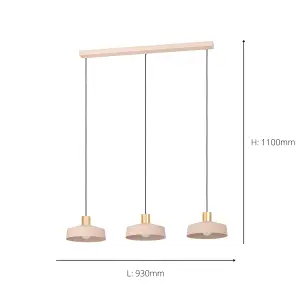 EGLO Valdiola Sandy Pink 3-light Pendant