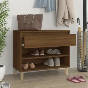 Berkfield Shoe Cabinet Brown Oak 70x36x60 cm Engineered Wood