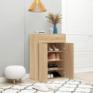 Shoe Cabinet Sonoma Oak 60x35x84 cm Engineered Wood