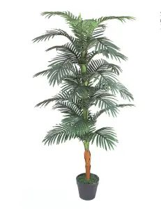 Tradala 5ft Large Lush Faux Artificial Areca Palm Tree Green Indoor House Plant 150cm Tall - For Home Living Room Indoors