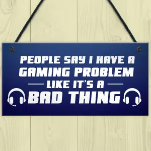 Novelty Gaming Games Room Sign Funny Gift For Brother Son Gamer Gift For Him