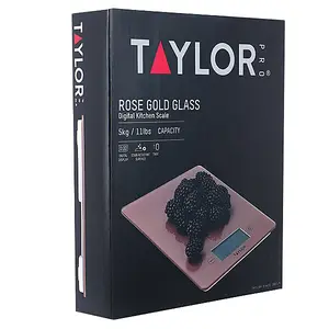 Taylor Pro Rose Gold Glass 5kg Digital Kitchen Scale