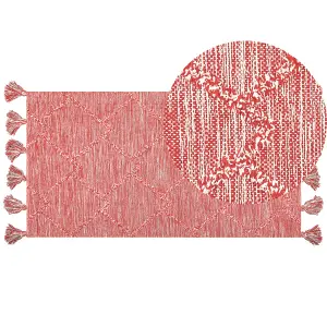 Cotton Area Rug 80 x 150 cm Red NIGDE