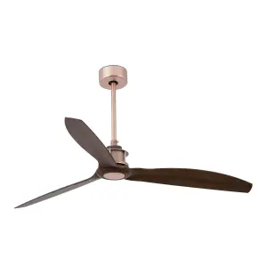 Luminosa Just Medium Ceiling Fan Wood, Copper - Optional LED Light Sold Separately