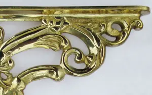 Castelion Single Small Brass Victorian Scroll Leaf Shelf Bracket