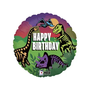 Oaktree Dinosaurs Happy Birthday Foil Balloon Multicoloured (One Size)